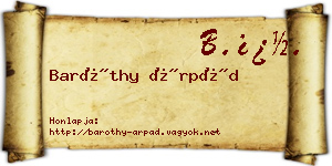 Baróthy Árpád névjegykártya