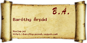 Baróthy Árpád névjegykártya